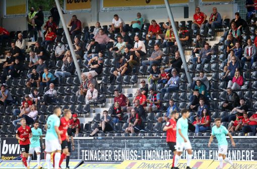 Am 17. Spieltag der Fußball-Regionalliga  ist es bei der Partie zwischen Sonnenhof Großaspach und Kickers Offenbach (hier ein Foto aus dem Jahr  davor) zu einem unschönen Zwischenfall mit einem Zuschauer gekommen. Foto: Avanti//Ralf Poller