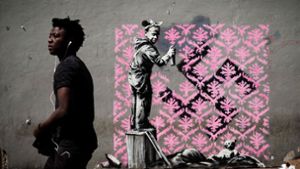 Eines der (wahrscheinlich) neuen Werke des britischen Künstlers Banksy. Foto: AFP