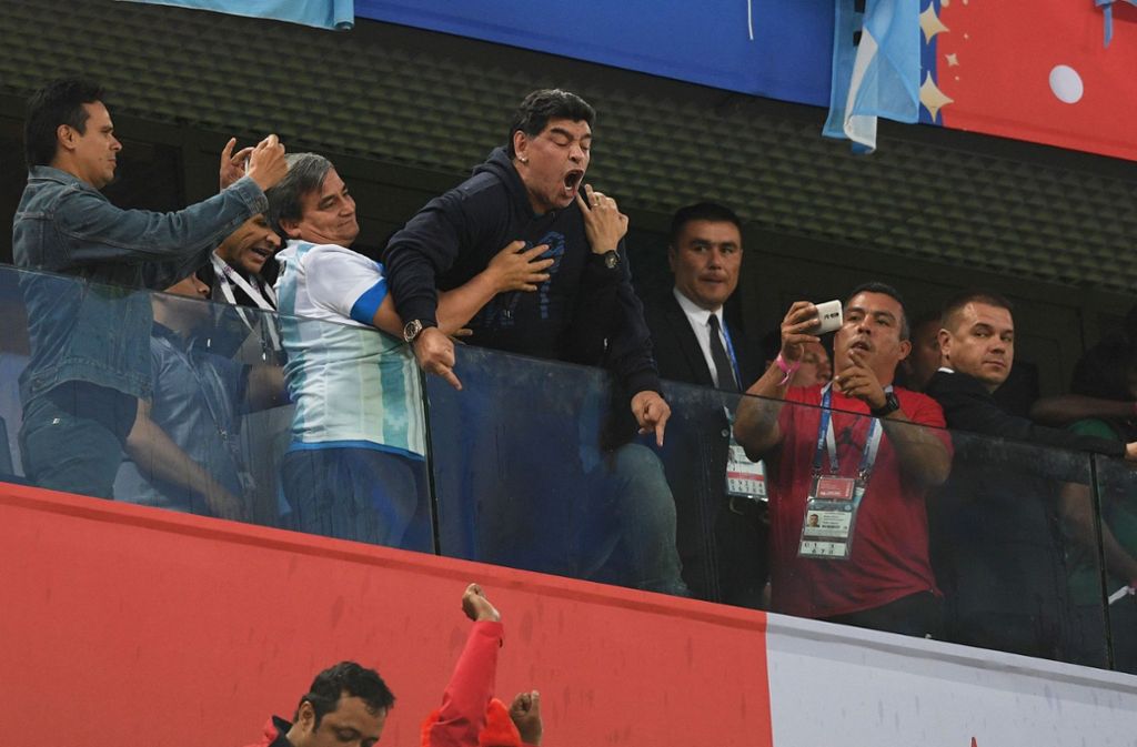 Maradona nach dem Siegtreffer der Argentinier.
