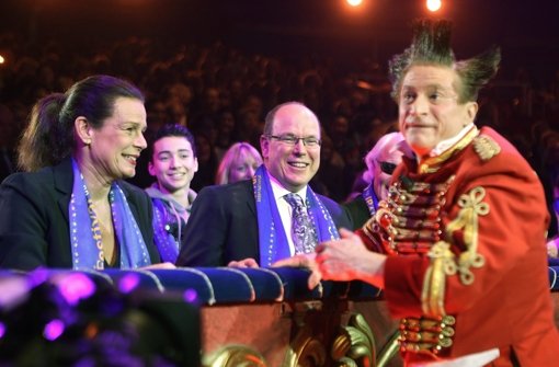 Prinzessin Stéphanie und Fürst Albert von Monaco beim Zirkusfestival von Monte Carlo. Foto: dpa