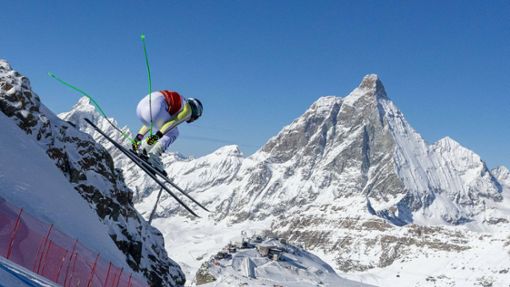 Das Matterhorn in den Schweizer Alpen – ein weltberühmter Berg, der nun Weltcup-Kulisse ist. Hier ein Bild aus dem Training. Foto: //hias Mandl
