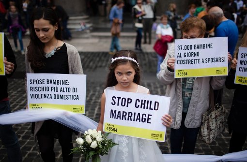 Aktion gegen die Verheiratung von Minderjährigen in Rom im Okober 2015. Foto: mauritius