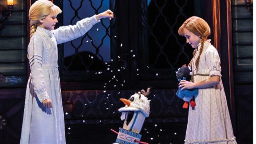 Im Disney-Musical „Die Eiskönigin“ gibt es auch zwei Rollen als junge Anna und junge Elsa. Foto: /Stage Entertainment