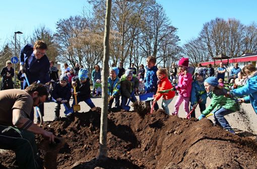 Nicht nur die Gronauer Kinder – hier bei einer Pflanzaktion im März 2017 – brauchen Kindergartenplätze. Foto:  