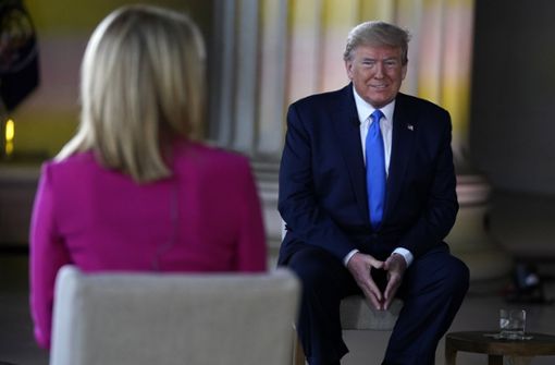 Donald Trump bei einer Fragestunde des TV-Senders Fox News. Foto: AP/Evan Vucci