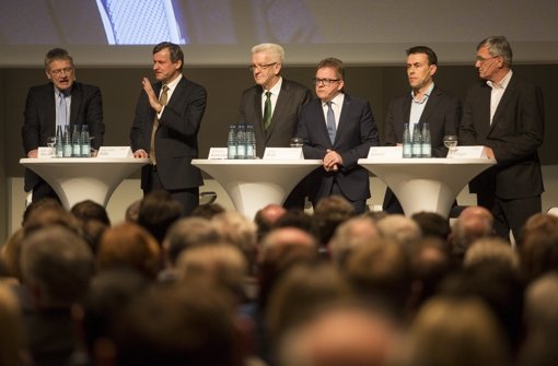 Die Spitzenkandidaten der Landtagswahl in Baden-Württemberg kommen nochmal zur „Elefantenrunde“ zusammen. Foto: dpa