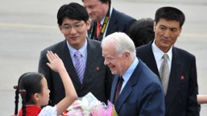 Jimmy Carter war 2010 in Nordkorea – als Privatmann, nicht als ehemaliger US-Präsident. Foto: AP