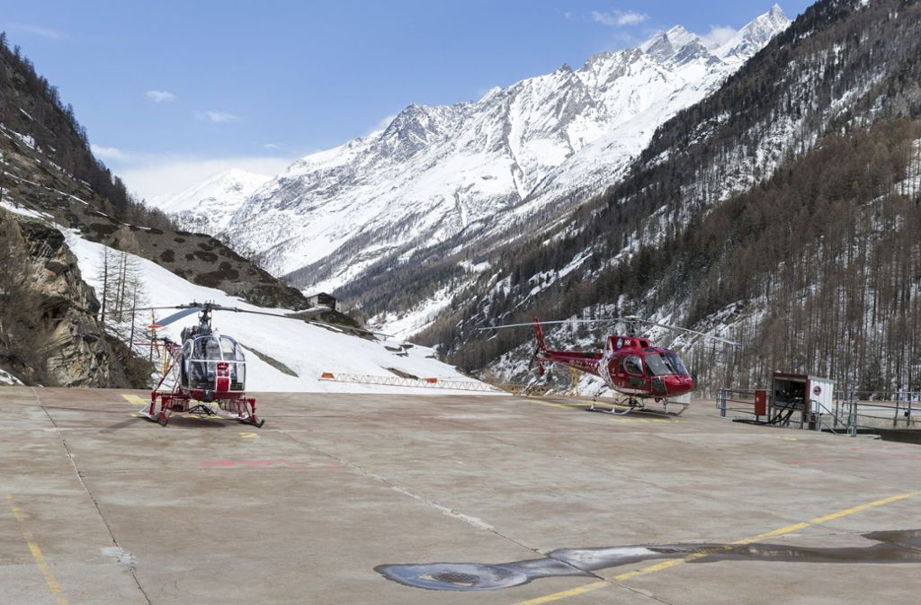 Der Helikopter-Landeplatz in Zermatt. Foto: AP