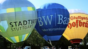 Wettfahrt von 25 Heißluftballonen
