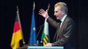 Günther Oettinger kürzlich beim Europaforum der CDU. Foto: dpa-Zentralbild