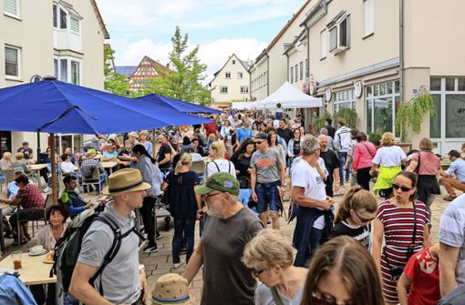 Festtagsstimmung in Ehningen: Offenbar hatten die Menschen wieder richtig Lust auf den Pfingstmarkt und kamen in Scharen. Foto: Stefanie Schlecht