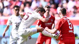 Bayern Münchens Thomas Müller hat schon das Champions-League-Spiel gegen den FC Arsenal im Blick. Foto: Tom Weller/dpa