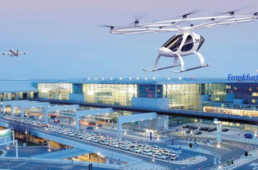 Nicht nur Airbus arbeitet an Flugtaxis – auch das baden-württembergische Start-up Volocopter ist etwa am Flughafen Frankfurt am Start. Foto: Frankfurt Airport