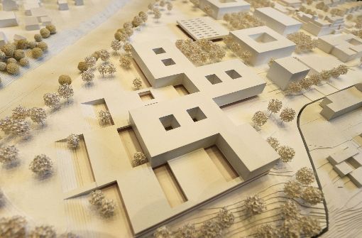 Der Plan des Kölner Architektenbüro mvm+starke zum Schulneubau der Oscar-Paret-Schule im Freiberger Zentrum. Foto: factum/Granville