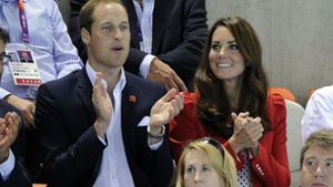 Vor acht Jahren trug Herzogin Kate den signalroten Zara-Blazer zum ersten Mal – bei den Olympischen Spielen in London. Foto: dpa/Marius Becker