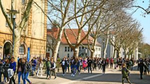 Beliebt: das Mörike- (links) und das Goethe-Gymnasium (hinten rechts) auf dem Ludwigsburger Innenstadt-Campus. Foto: factum/Granville