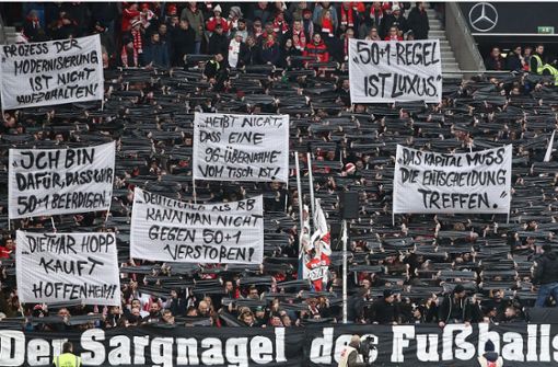 VfB-Fans, Protest gegen Foto: Bongarts