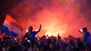 Aufgeheiztes Fan-Fest der Kroaten auf der Theodor-Heuss-Straße