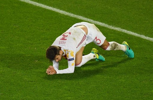 Gerard Piqué und Spanien haben bei der Fußball-EM gegen Kroatien das Nachsehen. Foto: Getty Images Europe
