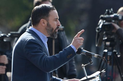 Santiago Abascal, der Parteichef von  Vox, empfindet seine Partei nicht als extrem. Foto: AFP