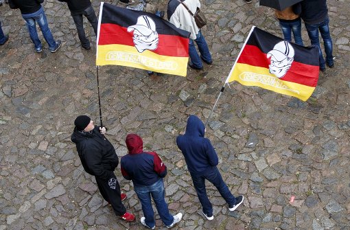 In Dresden wird der Tag der Deutschen Einheit überschattet von Pegida-Demonstranten und Neonazis. Foto: Getty Images Europe