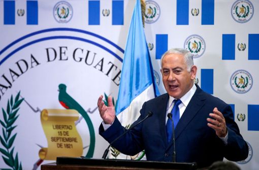 Israels Ministerpräsident Benjamin Netanjahu bei der feierlichen Eröffnung der Botschaft von Guatemala in Jerusalem. Foto: POOL
