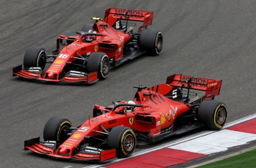 Teamorder bei Ferrari: Charles Leclerc (Nummer 16) muss Sebastian Vettel vorbeilassen. Foto: Getty