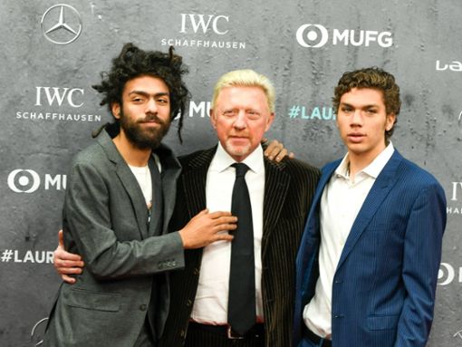 Boris Becker mit seinen ältesten Söhnen Noah (li.) und Elias (re.). Foto: imago/twinkle