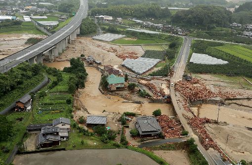 Im Süden Japans gab es schwere Überschwemmungen. Foto: AFP