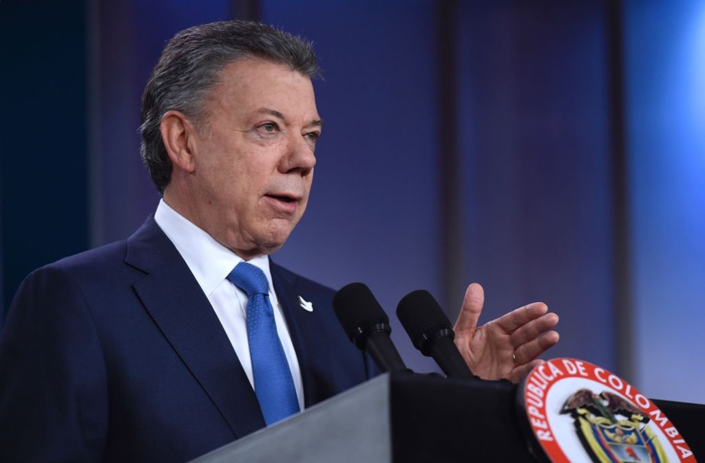 Kolumbiens Präsident Juan Manuel Santos sieht ein Ende des jahrzehntelangen Konflikts in greifbarer Nähe. Foto: AFP