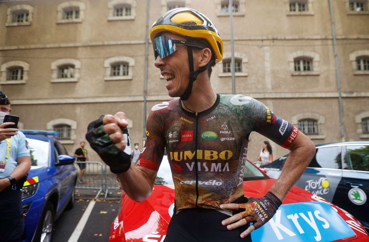 Christophe Laporte hat die 19. Etappe der Tour de France gewonnen. Foto: AFP/YOAN VALAT