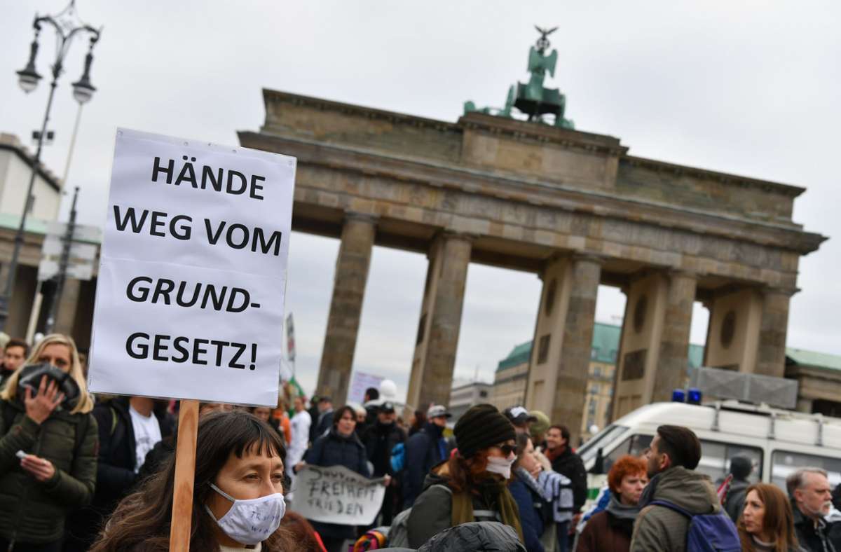 Proteste gegen das Infektionsschutzgesetz in Berlin.