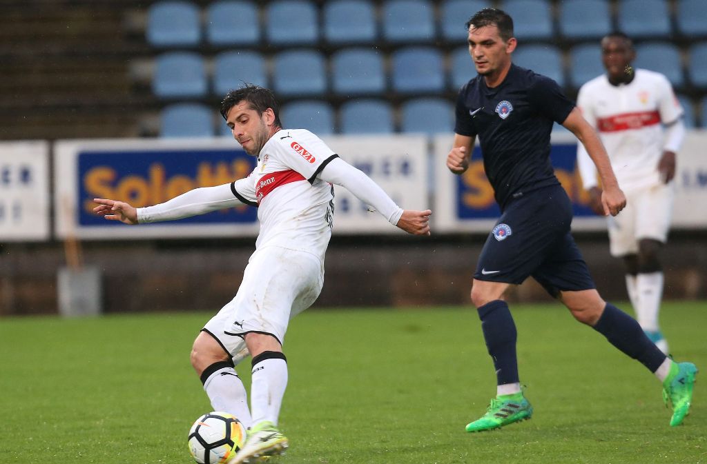 Emiliano Inusa erzielte im Testspiel gegen Kasimpasa den Treffer zum 5:0. Der VfB ist derzeit im Trainingslager im Stubaital.
