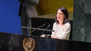 Annalena Baerbock spricht bei der Generalversammlung der Vereinten Nationen in New York. Foto: Bernd von Jutrczenka/dpa