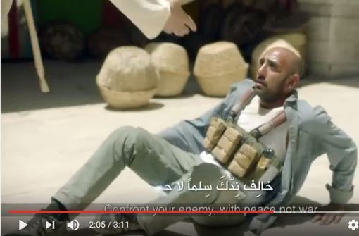 Kernbotschaft des Werbespots: Frieden statt Krieg und Terror. Foto: Youtube Zain