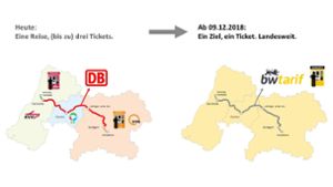 Von Karlsruhe-Waldstadt zum Stuttgarter Fernsehturm braucht man künftig nur noch eine statt drei Fahrkarten. Foto: BW-Tarif GmbH