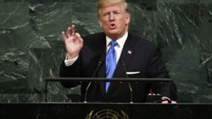 US-Präsident Donald Trump bei seinem ersten Auftritt bei den Vereinten Nationen Foto: AP