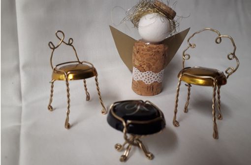 Herzallerliebste Miniaturen – gefertigt aus Korken, Agraffe und Champagnerdeckeln Foto: Lachenmann