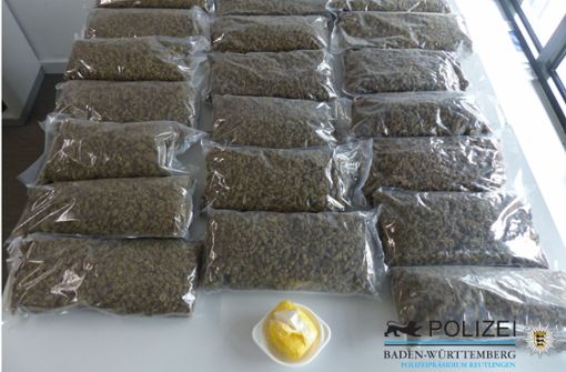 Die beschlagnahmten Drogen. Foto: Polizeipräsidium Reutlingen