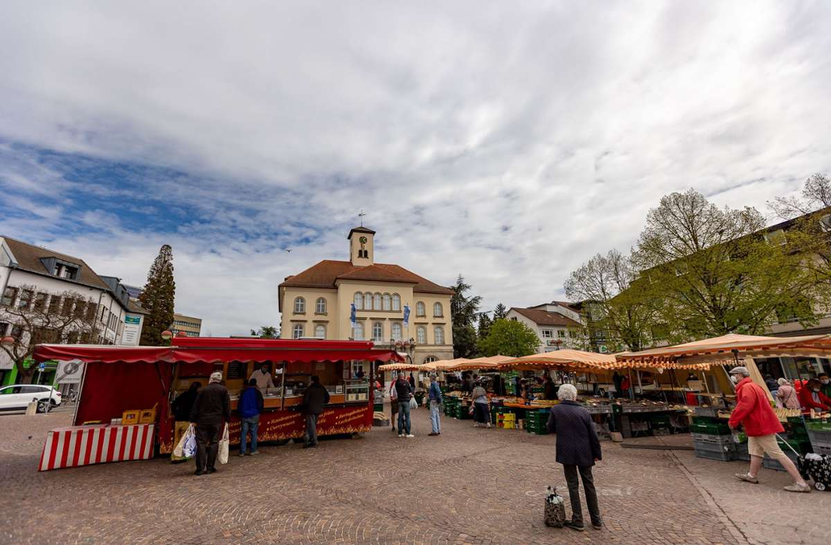 Am Marktplatz in Sindelfingen werden Erkundungsbohrungen durchgeführt. Foto: Eibner/Drofitsch