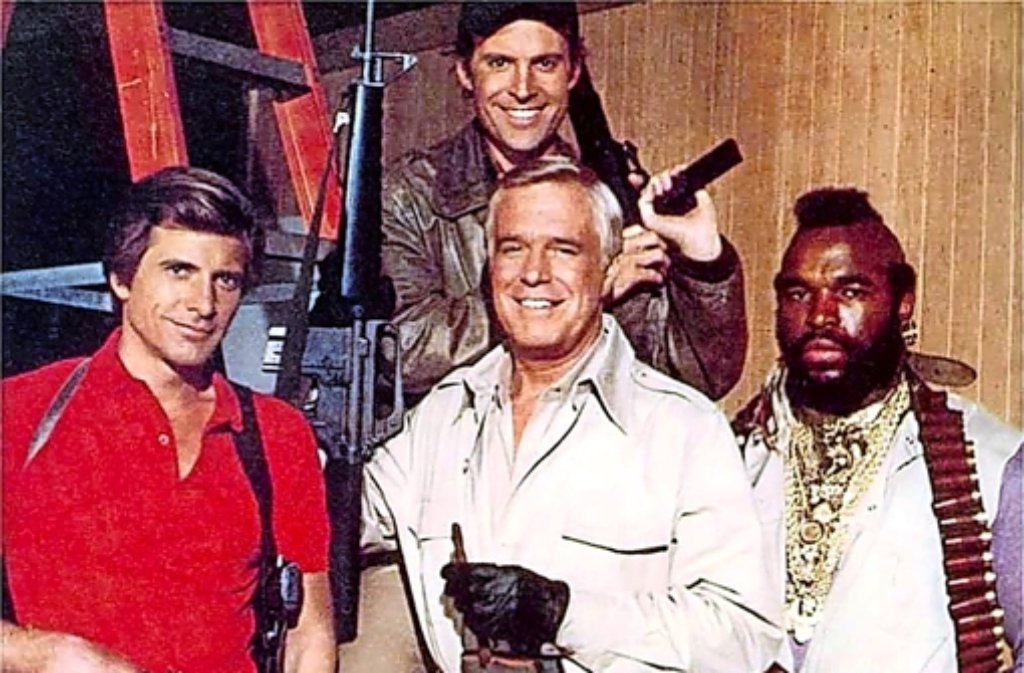 Faceman, Murdock, Hannibal und B. A. (v. li.) sind das „A-Team“ Foto: Verleih