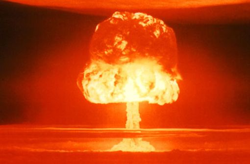 Am 27. März 1954 zündeten die USA auf dem Bikini-Atoll im Pazifik die Wasserstoffbombe „Castle Romeo“. Sie hatte eine Sprengkraft von elf Megatonnen. Foto: Wikipedia commons/United States Department of Energy
