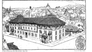 Zeichnung der Maschinenbauschule Esslingen vor 100 Jahren. Foto: StN