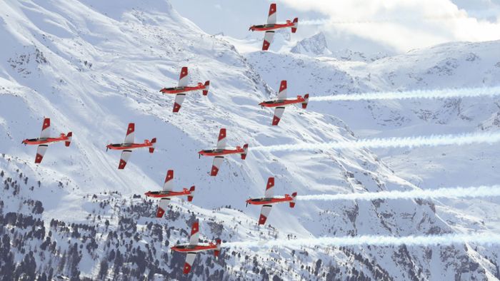 Fliegerstaffel zerfetzt Kameraseil bei Ski-WM