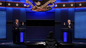 Trump contra Biden im letzten TV-Duell vor der USA-Wahl. Foto: AP/Patrick Semansky