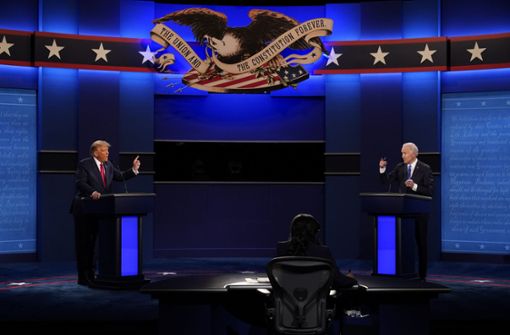 Trump contra Biden im letzten TV-Duell vor der USA-Wahl. Foto: AP/Patrick Semansky