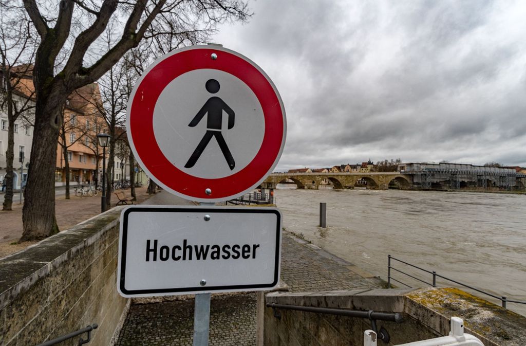 Hochwasser an der Donau (hier in Regensburg). Foto: dpa