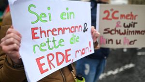 Mit kreativen Plakaten fordern Schüler in ganz Deutschland mehr Klimaschutz. In unserer Fotostrecke zeigen wir die originellsten Protest-Schilder von Schülern aus Stuttgart. Foto: dpa