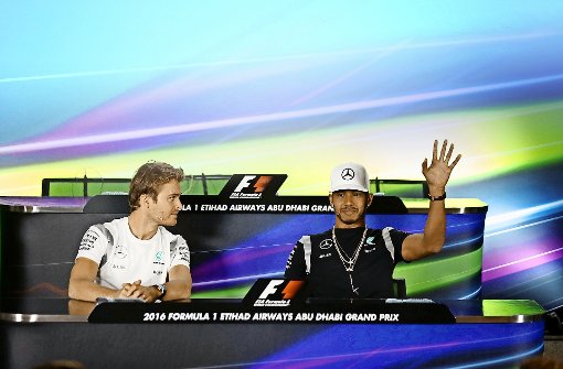 Duellanten um den WM-Titel: Nico Rosberg (links) und Lewis Hamilton Foto: AP