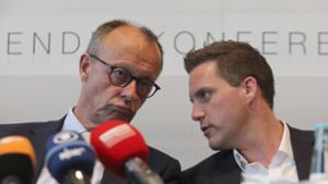 Der baden-württembergische CDU-Fraktionschef Manuel Hagel (rechts) ist froh, dass CDU-Chef Friedrich Merz mit seinen Aussagen zur AfD wieder zurückgerudert ist. Foto: imago/BildFunkMV